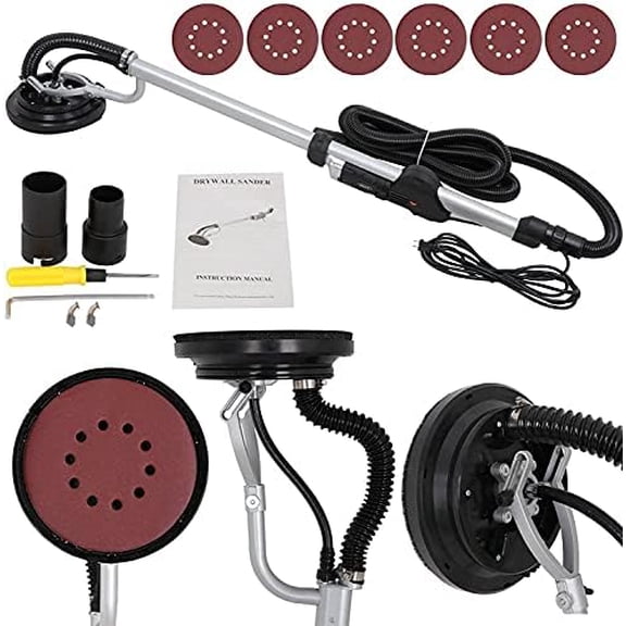 Electric Drywall Sander 800w Adjustable Variable 6 Speed Disc Sander w/ 6 Sand Pads, 1000-2000RPM$$Tools & Hardware Other