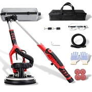 Electric Drywall Sander 810W, High-Weight Capacity Foldable Drywall Sander with 4m Extendable Handle, Dust Collection, LED Light, 12 Sanding Discs for Ceiling & Wall Sanding