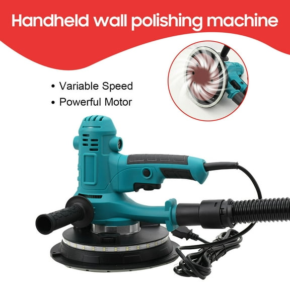 Electric Drywall Sander with Vacuum, Variable Speed Drywall Sanding Machine with Extra Mesh Sanding Discs, LED Light Du-st Tube and Collection Bag