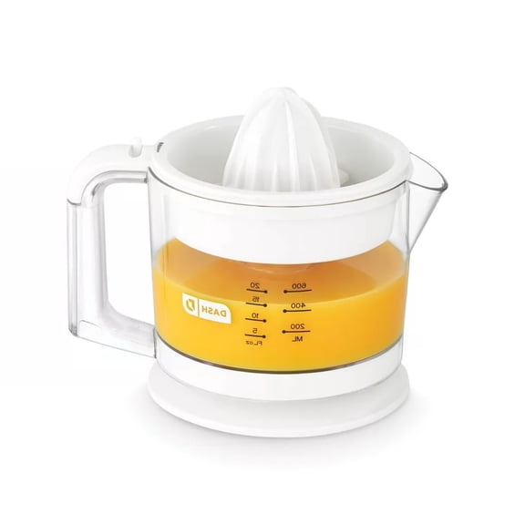 Electric Dual Citrus Juicer - White: Lemon & Fruit Juicer, Multiple Cone Heads, Auto-Reversing, Dishwasher-Safe Parts