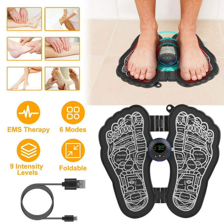Electric EMS Foot Massager, iMounTEK Portable Foot Acupressure Mat, USB  Rechargeable Feet Circulation Massage Pad with 6 Modes 9 I