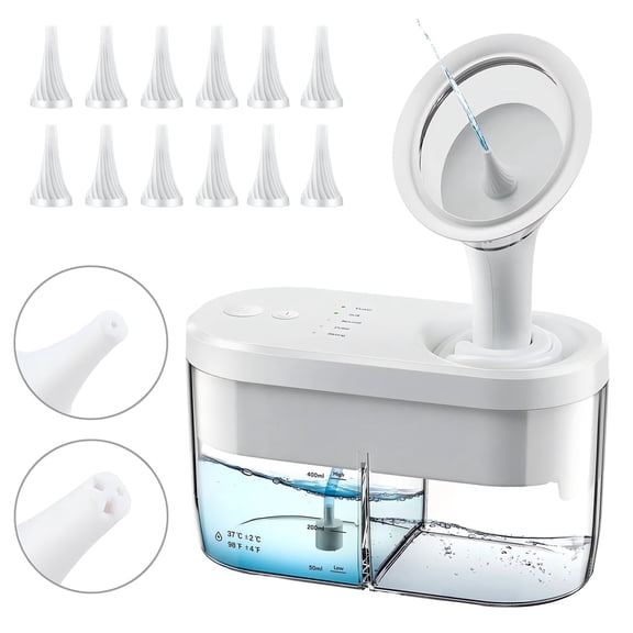 Electric Ear Wax Cleaner, Water Powered Ear Cleaner Automatic, Earwax Cleaning Removal Tool with 4 Cleaning Modes, 10min Auto Off, IPX5 Waterproof, 12 Wash Tips, 400ml Sewage & Clean Water Tank