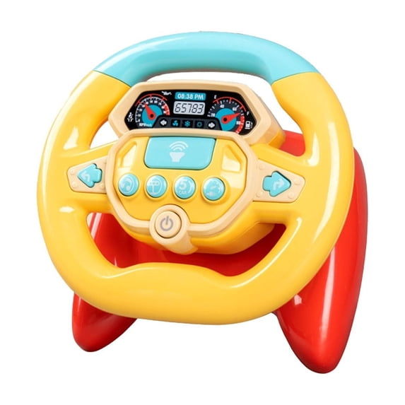 Electric Early Education Simulation Steering Wheel Toy Multifunctional High Simulation Car with Music and Light Pretend Driving Toy for Toddlers