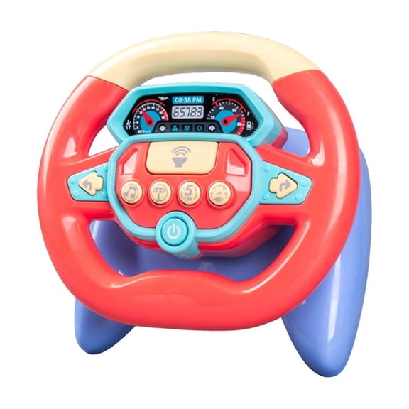 Electric Early Education Simulation Steering Wheel Toy Multifunctional High Simulation Car with Music and Light Pretend Driving Toy for Toddlers