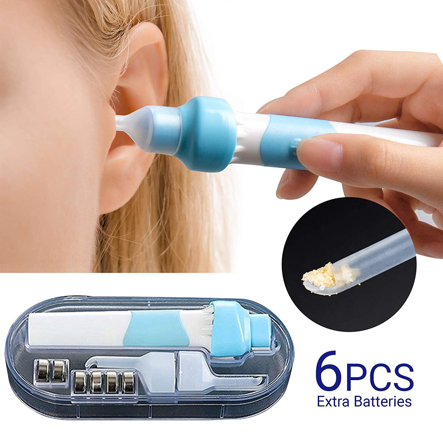 Electric Earwax Removal Tools for Adults and Kids, Portable Vacuum Ear  Cleaners, Soft Silicone Automatic Earwax Removal Kits with LED Light  Powerful