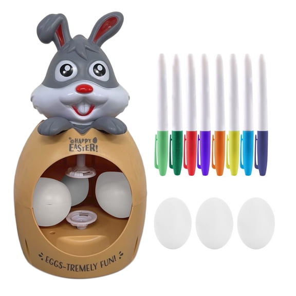 Electric Easter Egg Painter DIY Kit - 2ml Graffiti Pen Handmade Decorative Ball Tool, Rabbit Egg Painting Craft Activity Set