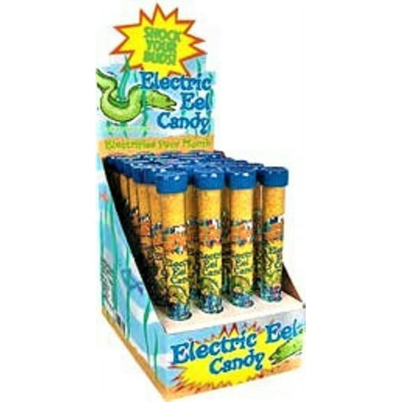 Electric Eel Candy Electrifies Your Mouth Green apple Flavor Tubes - 24-Count Display Box