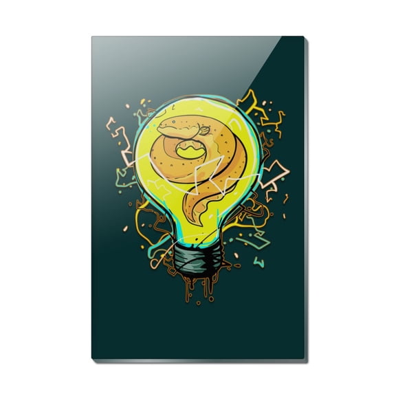 Electric Eel In Light bulb With Electricity Rectangle Acrylic Fridge Refrigerator Magnet