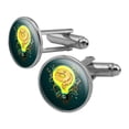 thumbnail image 1 of Electric Eel In Light bulb With Electricity Round Cufflink Set Silver Color, 1 of 5