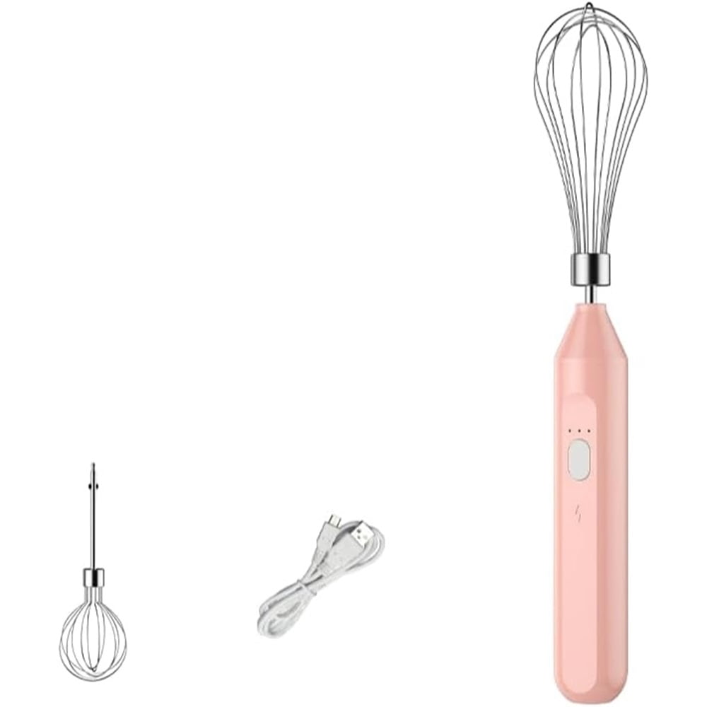Electric Egg Beater, Cordless Hand Mixer 3 Speeds for Home Baking For Eggs Milkshakes Cream Butter (pink)