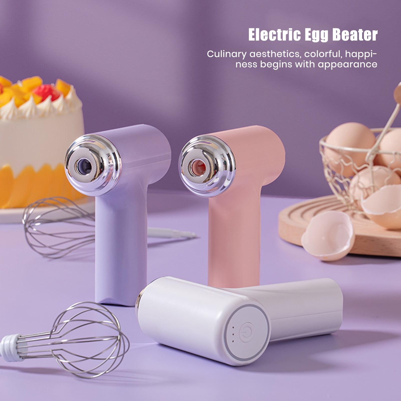 Electric Egg Beater Mixer 3Speed Control Interchangeable Stirring Rods