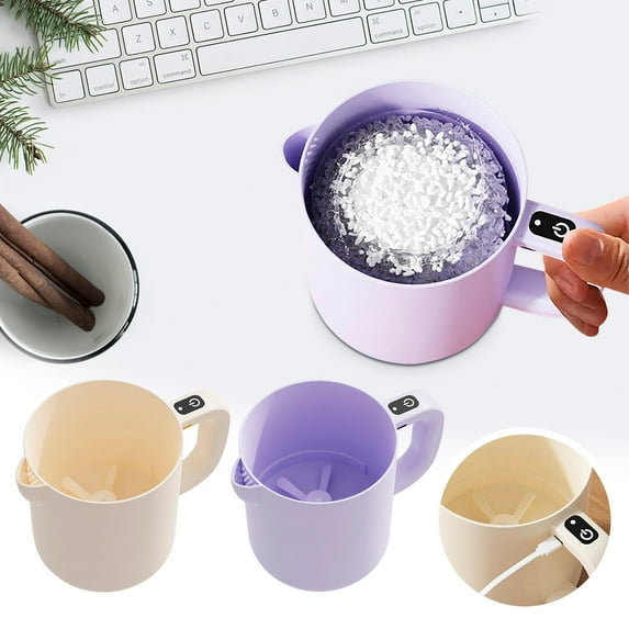 Electric Egg Beater Wireless Hand Mixer | Multifunctional ABS Compact Whisk & 2-in-1 Strainer | 1 Liter Capacity | Type-C Rechargeable | Beige Violet | Mixing & Filtration