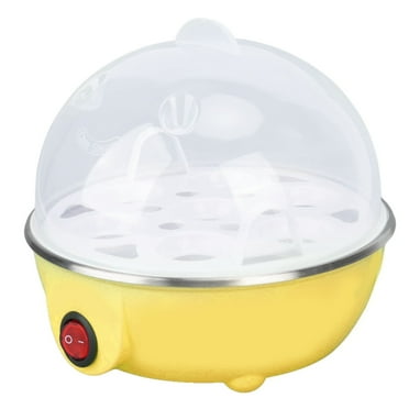 Electric Egg Cooker Auto Shut Off 350W 7 Egg Capacity for Hard Boiled, Poached, Scrambled, or Omelets with Cord Storage, Yellow