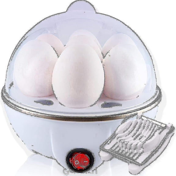 Electric Egg Cooker Boiler Maker Soft, Medium Or Hard Boil, 7 Egg Capacity Noise Free Technology Automatic Shut Off, White With Egg Slicer Included,wh