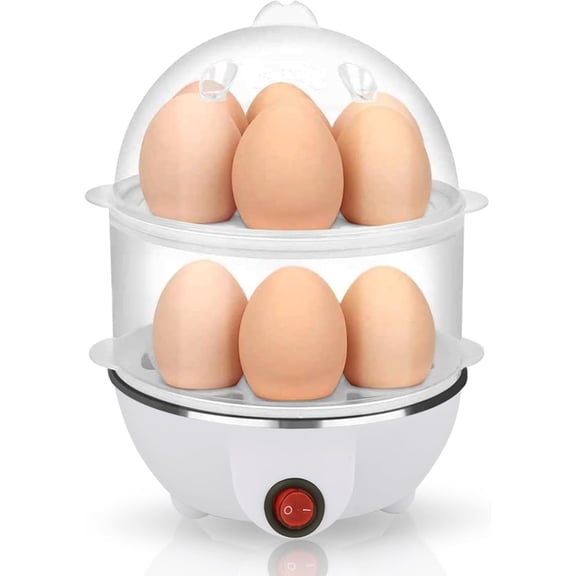 Electric Egg Cooker Boiler Maker Soft, Medium or Hard Boil, 14 Egg Capacity Two Layer Egg Maker,Egg Steamer,With Automatic Shut Off,Noise Free