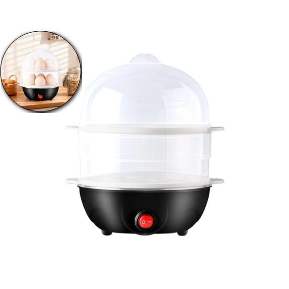Electric Egg Cooker Boiler Maker Soft, Medium or Hard Boil, 14 Egg Capacity Two Layer Egg Maker, Egg Steamer, with Automatic Shut Off, Noise Free