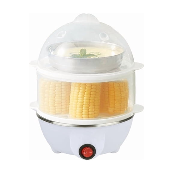 Electric Egg Cooker Boiler Maker Soft Medium or Hard Boil Double Layer Egg Maker,Egg Steamer US Plug