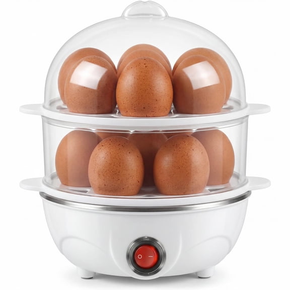 Electric Egg Cooker with Automatic Shut-Off Compact Steamer for Hard/Soft Boiled Eggs