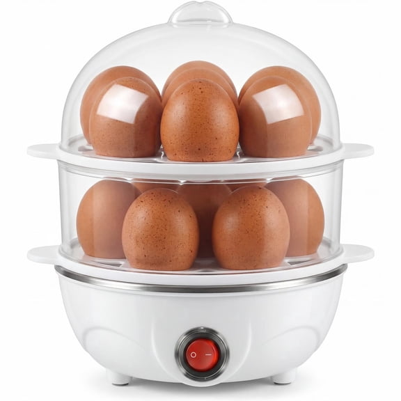 Electric Egg Cooker with Automatic Shut-Off – Compact Steamer for Hard/Soft Boiled Eggs