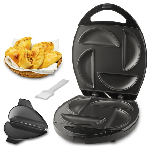 Electric Empanada Maker Machine, Black, 4-Piece 6-Inch Capacity