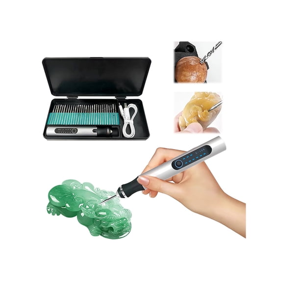 Electric Engraving Pen Cordless, DIY Engraver Tool with 30 Bits Included, Multipurpose Beginner Friendly Etching Pen for Wood Metal Glass Ceramic Plastic