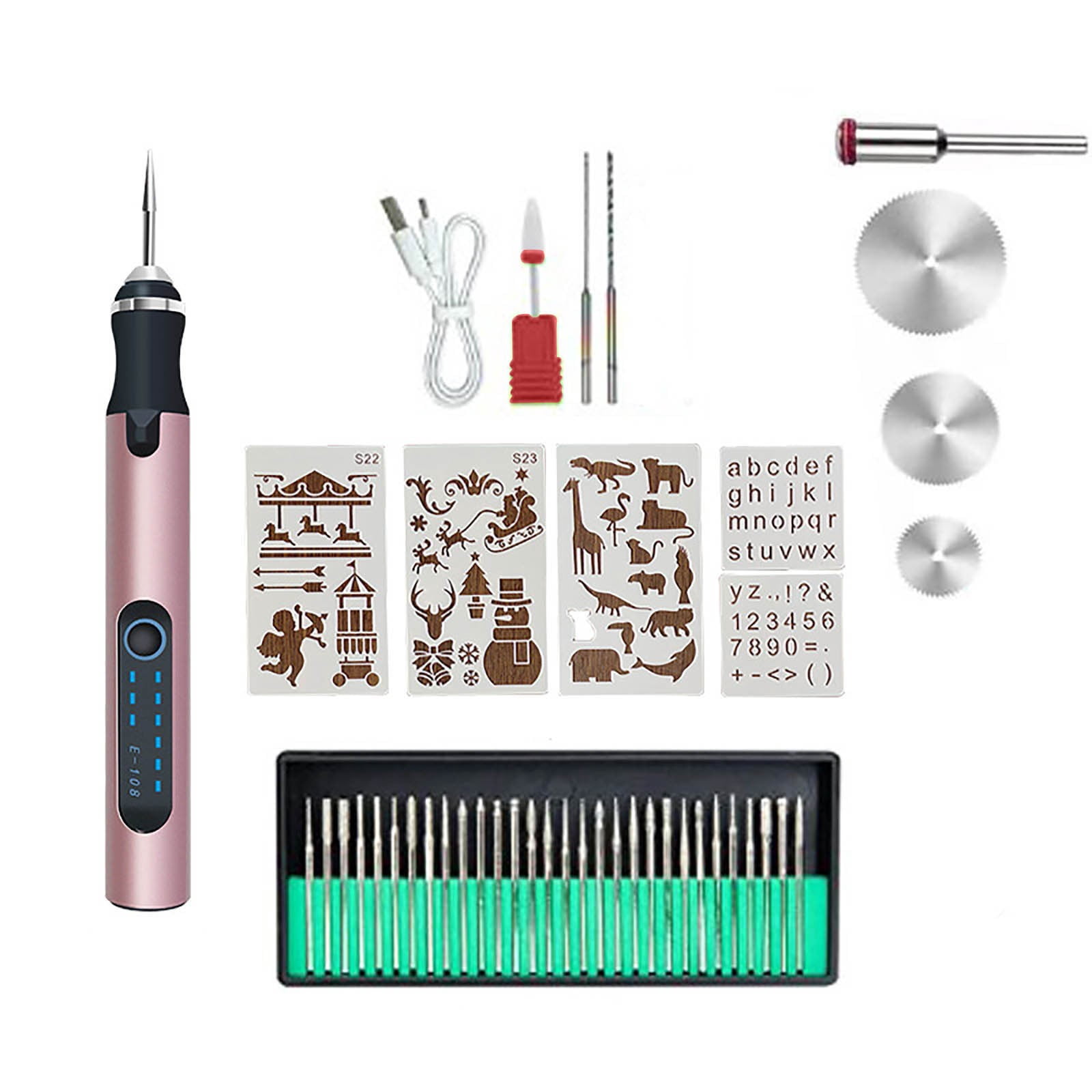 Electric Engraving Pen with 30 Bits, USB Rechargeable Cordless Engraving Machine, Portable DIY Rotary Engraver for Jewelry Wood Glass Stone Carving