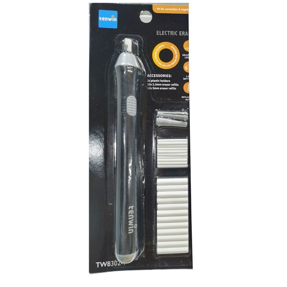 Electric Eraser under $5! Xqxayjr Electric Eraser for Artists, Battery Operated Eraser Pen, Precision Drafting Eraser Kit, Automatic Eraser for Drawing Sketching, Highlighter Eraser with Refills