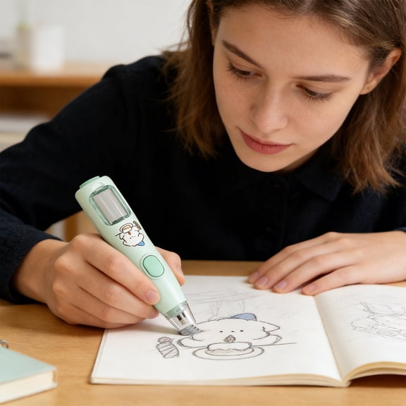 Electric Eraser Set with Minimal Shavings, Effortless Clean Erasing Tool for Children Students Art Sketches and Gift Use