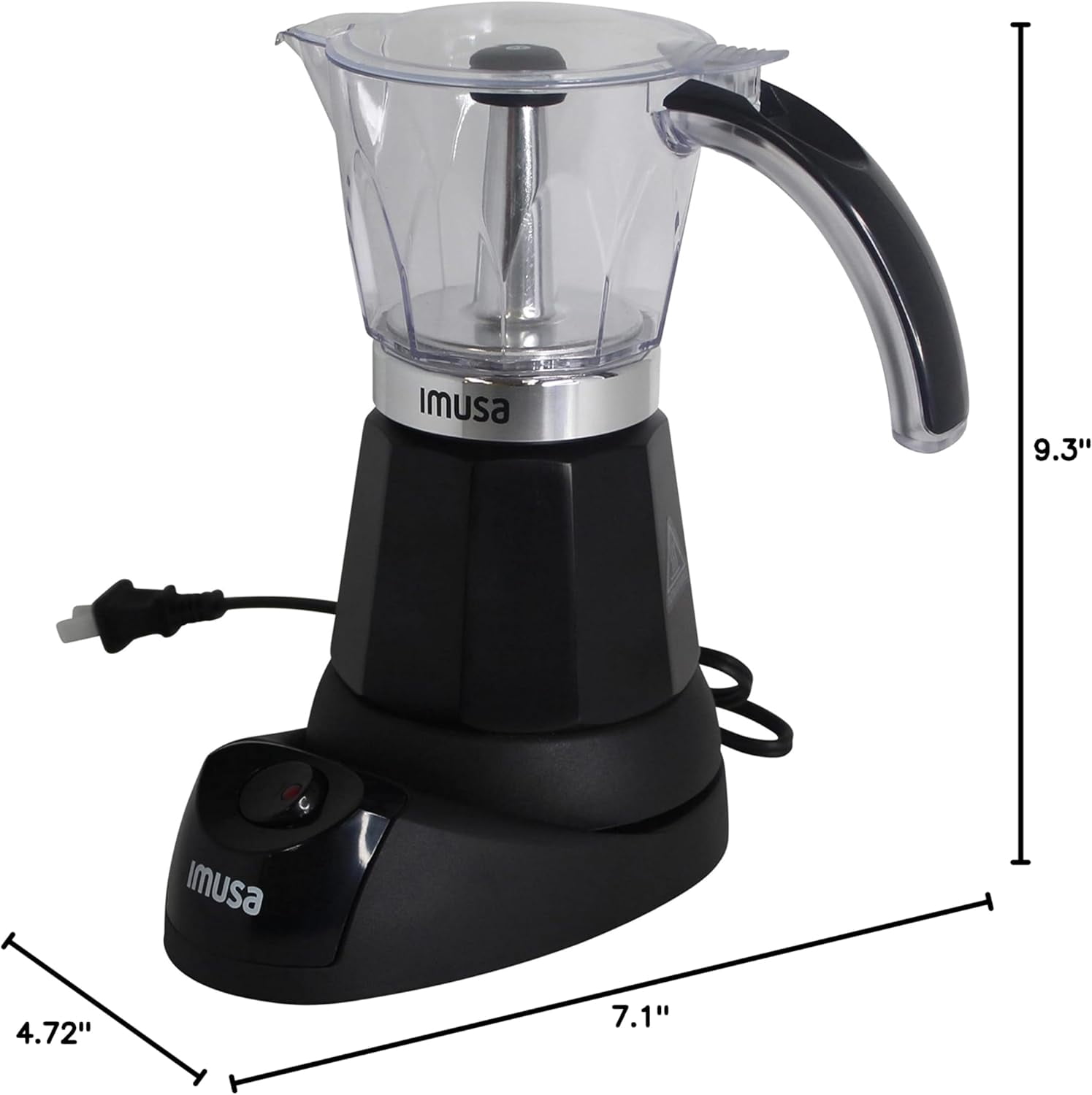 6 Cup Electric Espresso Maker for Cuban Coffee, Moka and Espresso Drinks - Black