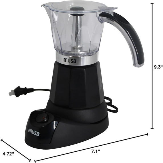 6 Cup Electric Espresso Maker for Cuban Coffee, Moka and Espresso Drinks - Black