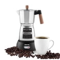 thumbnail image 1 of Gourmia Electric Moka Pot, Espresso Maker, 3–6 Cup, 550W, Silver, 1 of 10