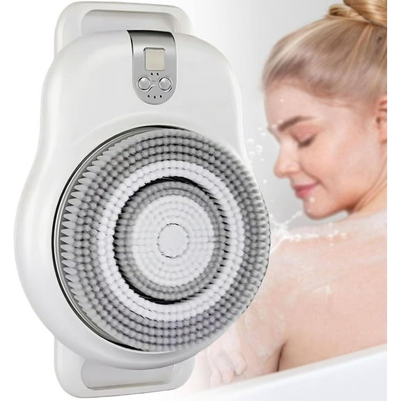 Electric Exfoliating Brush With 7in Brush Head,Wall-Mounted Automatic Back Brush,Electric Back Scrubber For Shower,360 Automatic Deep Cleansing Skin, 2-Speed Adjustment