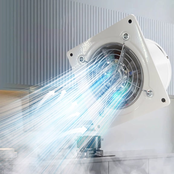 Electric Exhaust Fan Window Mounted Kitchen Bathroom Ventilation Fan Strong Airflow Low Noise Energy Saving Air Extractor Durable Motor Use for Kitchen Bathroom Garage Basement Home Ventilation