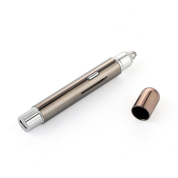 Electric Eyebrow Trimmer Epilator with Light Portable Mini Hair Shaver Facial Hair Removal Razor Lip Hair Fuzz Beard Remover (Black and silver)