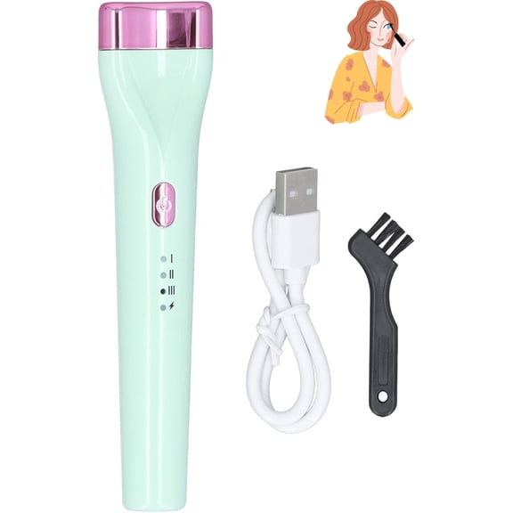 Electric Eyelash Curler Rechargeable Heated 3 Modes Long Lasting Curved Design for Ideal Lash Lift Type C Charging ABS Silicone (Green)