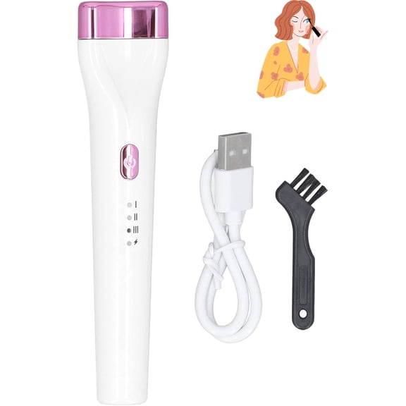 Electric Eyelash Curler Rechargeable Heated 3 Modes Long Lasting Curved Design for Ideal Lash Lift Type C Charging ABS Silicone (White)