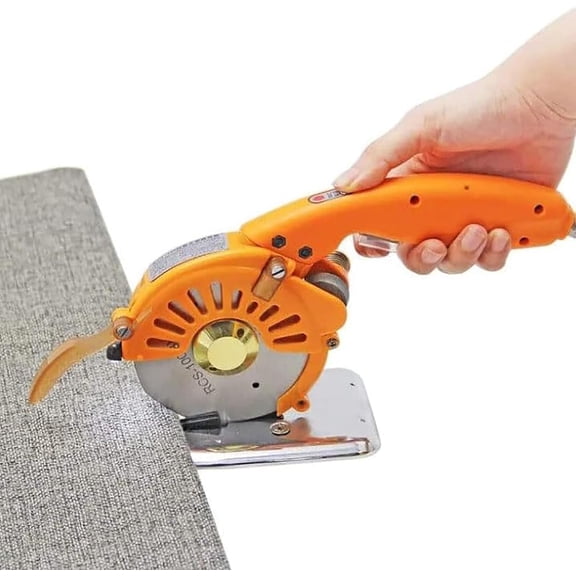 Electric Fabric Cutting Machine, Electric Rotary Fabric Cutter, Rotary Cutting Height 27mm, 4 Speed Setting with LED Lamp and Automatic Sharpening Function Ideal, for Cutting Fabric Cotton