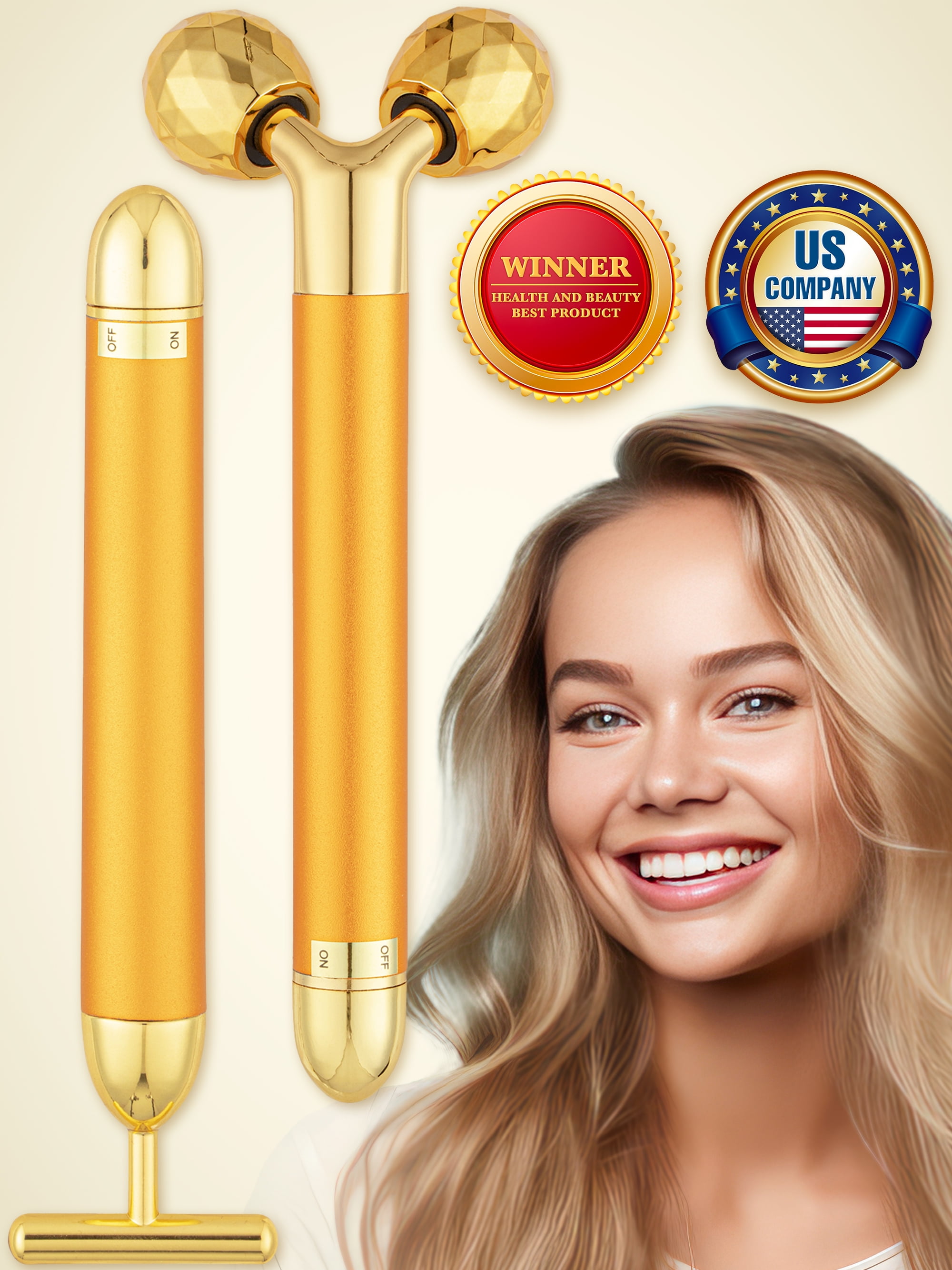 24k gold vibrating facial massager Naked Addiction Vibromasseur rotatif va et vient 19 cm au meilleur prix sur  idealo.fr main image 0