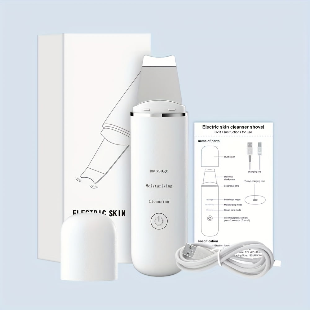 Electric Facial Pore Cleanser and Scrubber - 3-in-1 Deep Cleansing Device, Manual/Quasi-Manual Mode, Blackhead Removal, Gentle Operation (Fragrance-Free), Pore Minimizing Facial Cleanser.