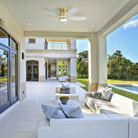 Electric Fans 42 Inch Flush Mount Ceiling Fans with LED Light 22W and Remote Control 5 ABS Fan Blades for Indoor,Ceiling Fans