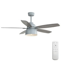 Electric Fans 52-Inch Premium Cement Gray Ceiling Fan With Light,E26 Bulb Included,Remote Control,DC Motor,5 Plywood Blades,Ceiling Fans