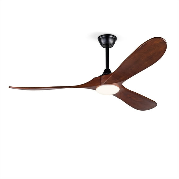 Electric Fans New Model 52 Inch Black Ceiling Fans With lights and Remote Control,18W Led Light, 3 Solid Wood Blades, Reversible DC Motor For Bedroom Living Room,Ceiling Fans
