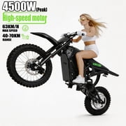 Vipcoo H3 4500W Peak Electric Dirt Bike for Adults, 40MPH High Power off Road Motorcycle with 48V 23Ah Battery and Hydraulic Suspension, Black