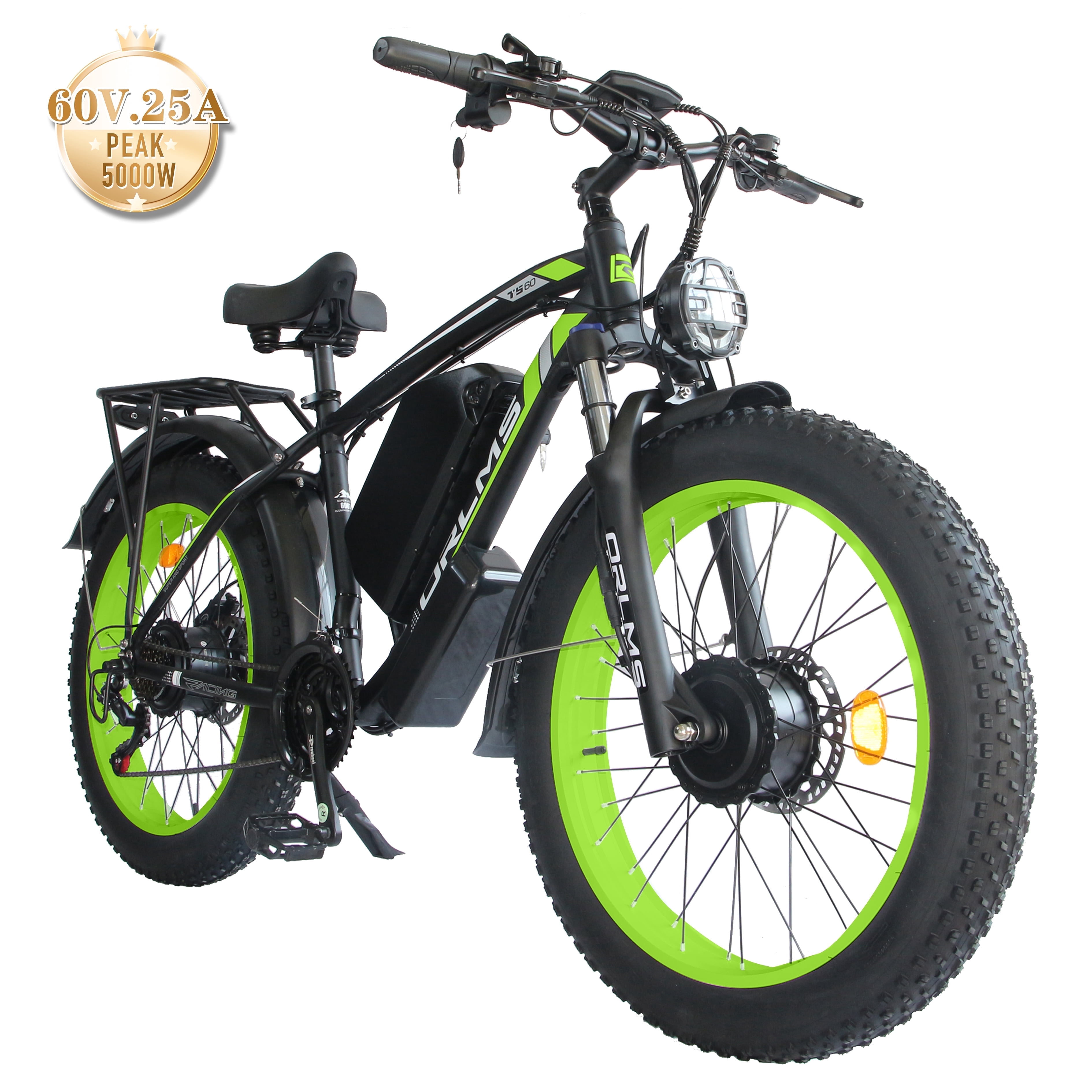 Electric Fat Tire Bike for Adults,5000W Dual Motor Electric Bicycle,Max 45MPH 26"x4.0 Off-Road Mountain Ebike,60V 25AH,UL2849