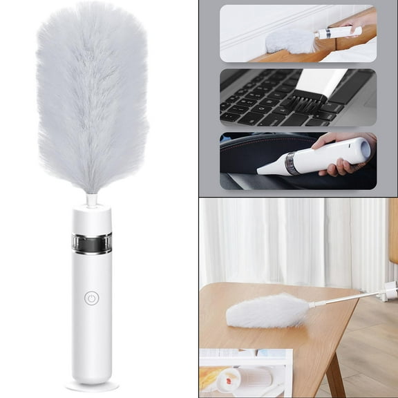 Electric Feather Duster Telescopic for Desktop Keyboard Home
