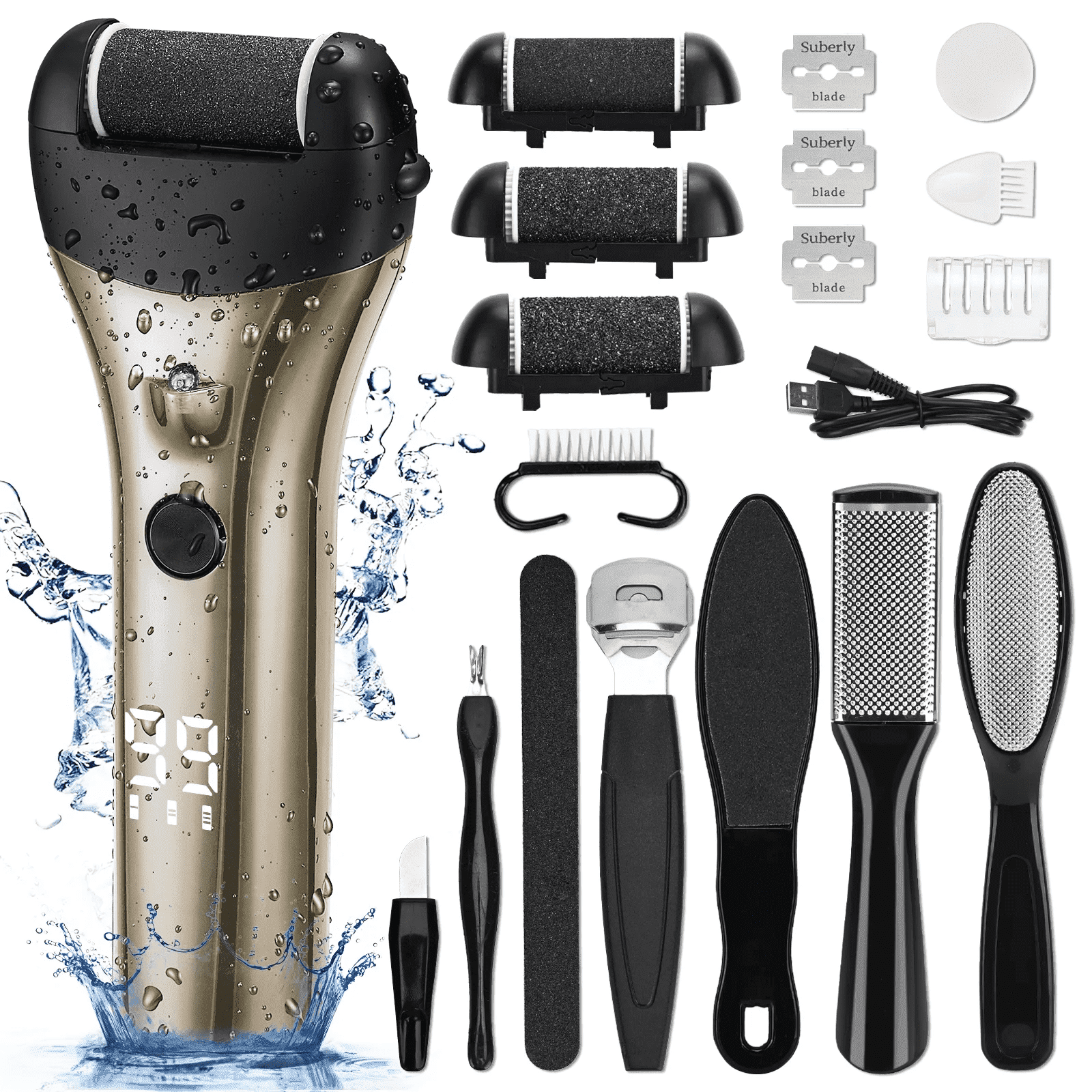Electric Feet Callus Removers Powerful Rechargeable Foot Shaver File ...