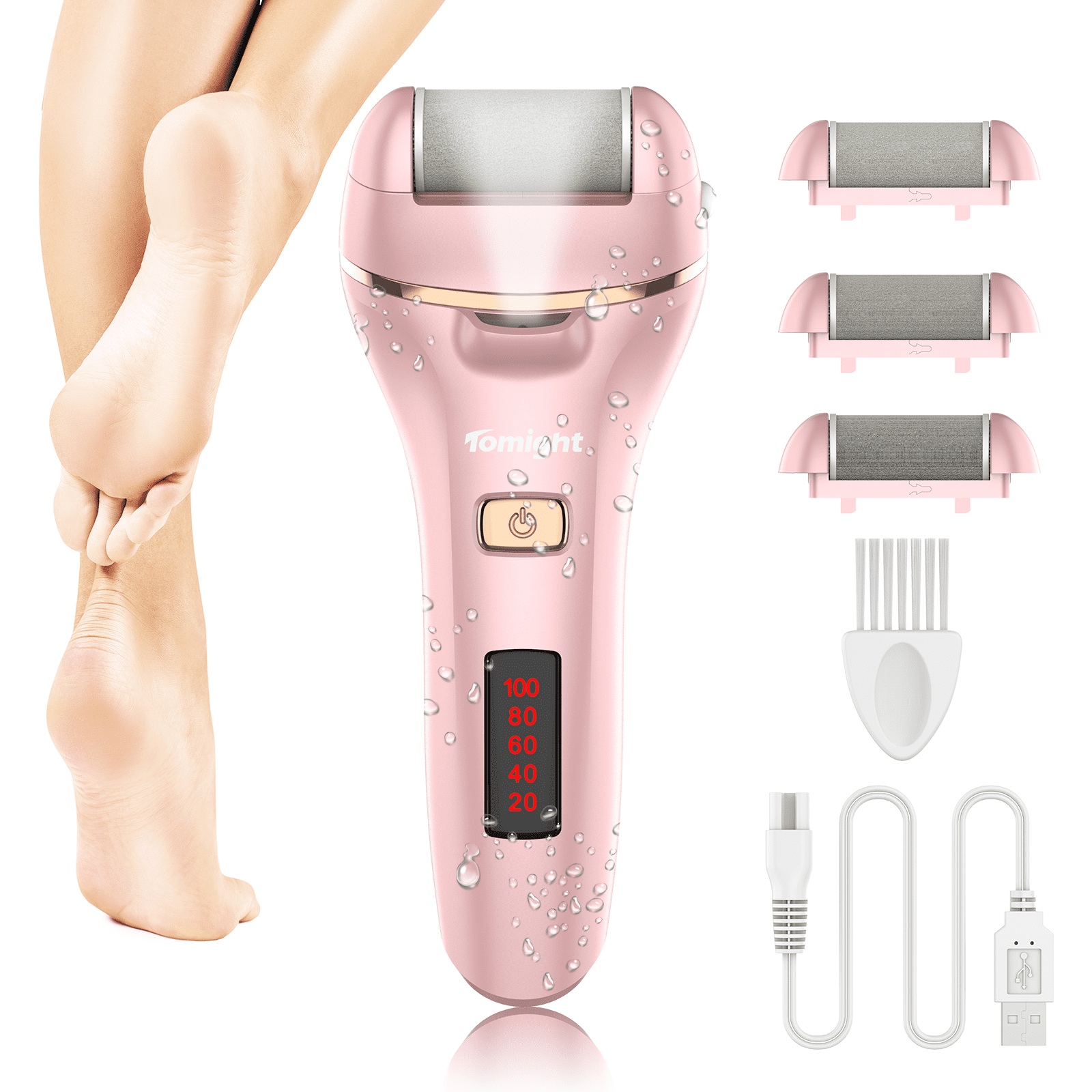 Aoibox Electric Foot Callus Remover Rechargeable Pedicure Tools with Dander  Vacuum Cleaner, 3-Heads and 2-Speed, LCD Display SNSA10IN138 - The Home  Depot