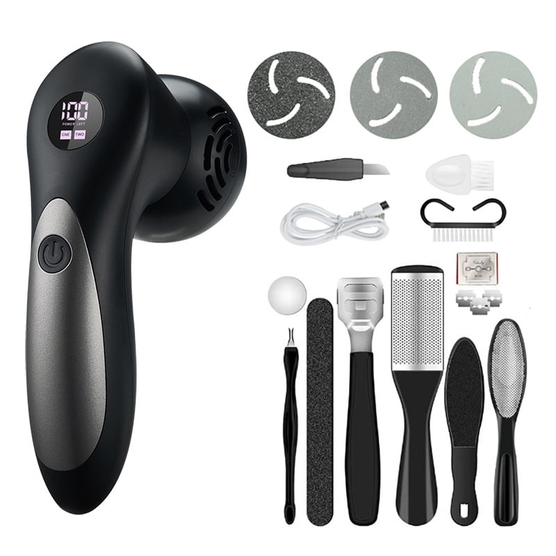 Electric Feet Foot Callus Remover Equipped with A Vacuum System Foot Scrubber Professional Foot Care Tool Waterproof for Removing Hard Cracks Dryness and Dead Skin (Black)