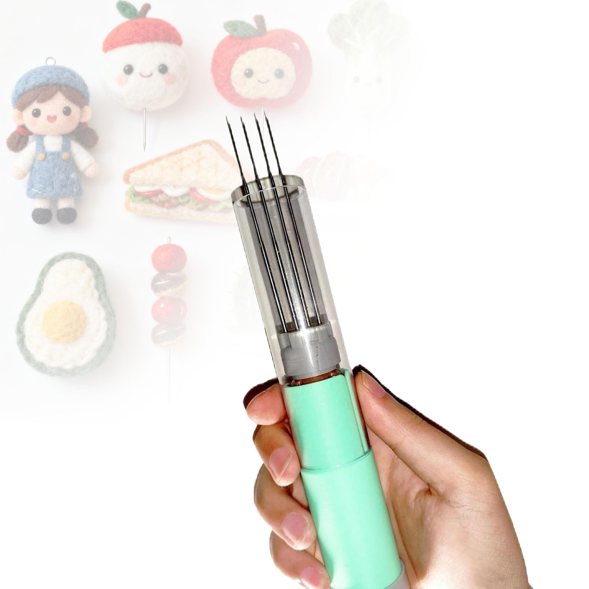 Electric Felting Needle Machine Kit, Wool Felting Tool,1-7 Needles Speed Adjustable, Easy to Change Needle, Stroke 2cm, Transparent Shell, for DIY Wool Painting, Felted Craft Wor