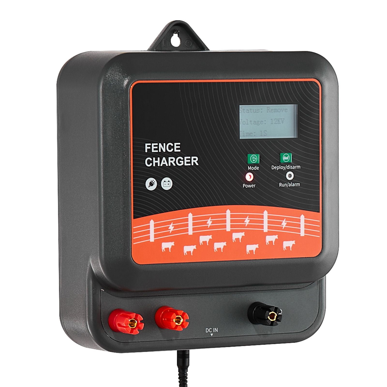 Electric Fence Charger 8/10/12kV 2/3/5J Adjustable Alarm System IP65 3-10km for Livestock Wildlife